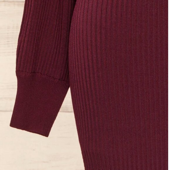 Bergame Burgundy | Knitted Wrap Dress - Picture 4 of 10